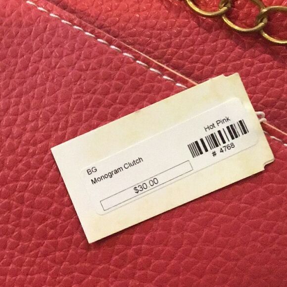 Purse NWT Merci Beaucoup Clutch New Bag Purse Crossbody Magenta Pink Brass Chain - Picture 4 of 11